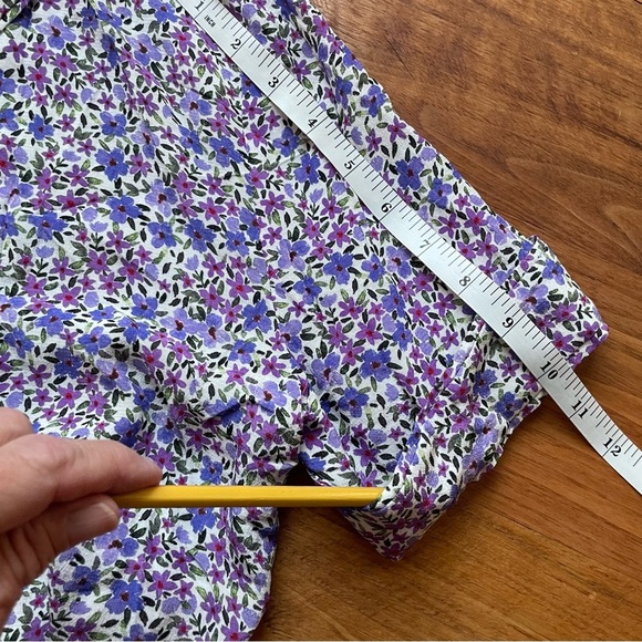 Favorite Daughter The Savannah Short Sleeve Floral Button Down Shirt in Purple - Picture 9 of 12